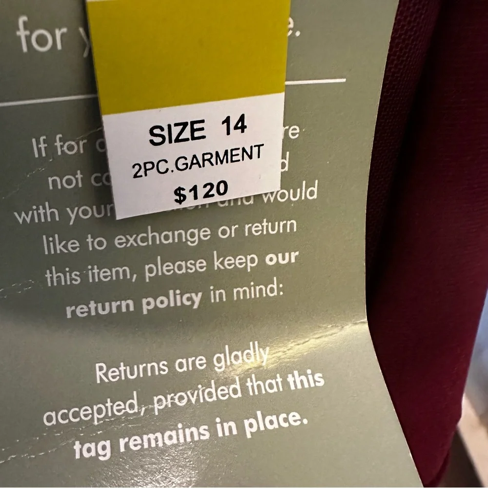 🔥👗R&M Collection Merlot 2 Piece Dress with Jacket Sz 14 - Picture 7 of 9